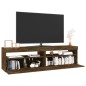 vidaXL TV-Schrank mit LED-Leuchten 2 Stk. Räuchereiche 75x35x40 cm vidaXL TV-Schrank mit LED-Leuchten 2 Stk. Räuchereiche 75x35x40 cm