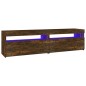 vidaXL TV-Schrank mit LED-Leuchten 2 Stk. Räuchereiche 75x35x40 cm vidaXL TV-Schrank mit LED-Leuchten 2 Stk. Räuchereiche 75x35x40 cm