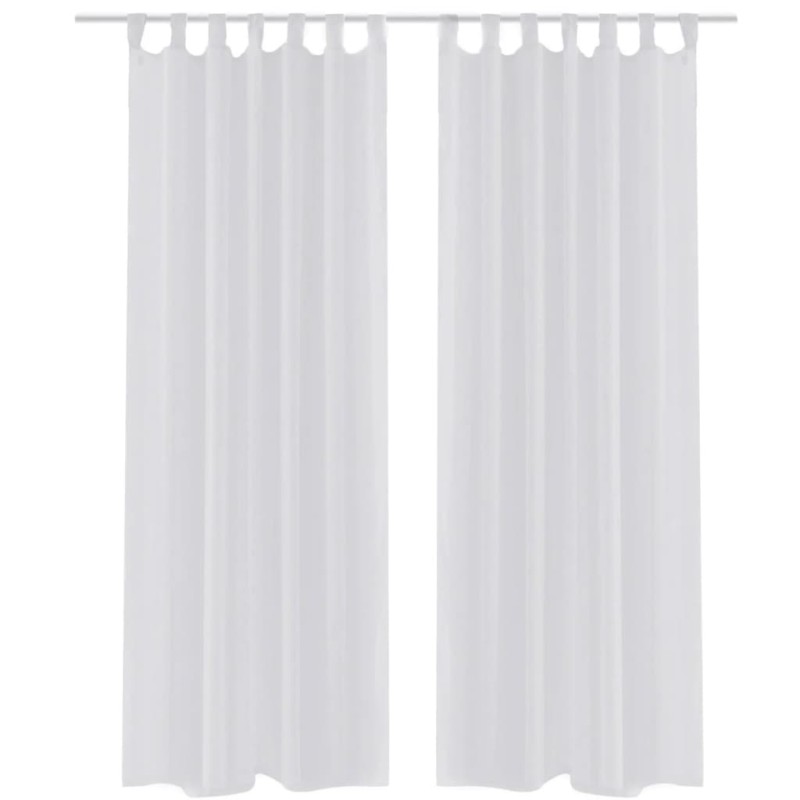 2 x Transparente Gardine Fertiggardine 140 x 175 cm weiß 2 x Transparente Gardine Fertiggardine 140 x 175 cm weiß