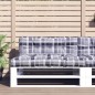 Palettenkissen Grau Karomuster 120x40x12 cm Stoff Palettenkissen Grau Karomuster 120x40x12 cm Stoff