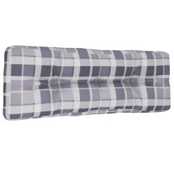 Palettenkissen Grau Karomuster 120x40x12 cm Stoff