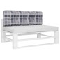Palettenkissen Grau Karomuster 120x40x12 cm Stoff Palettenkissen Grau Karomuster 120x40x12 cm Stoff