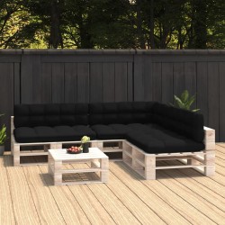 Palettensofa-Auflagen 7 Stk. Schwarz