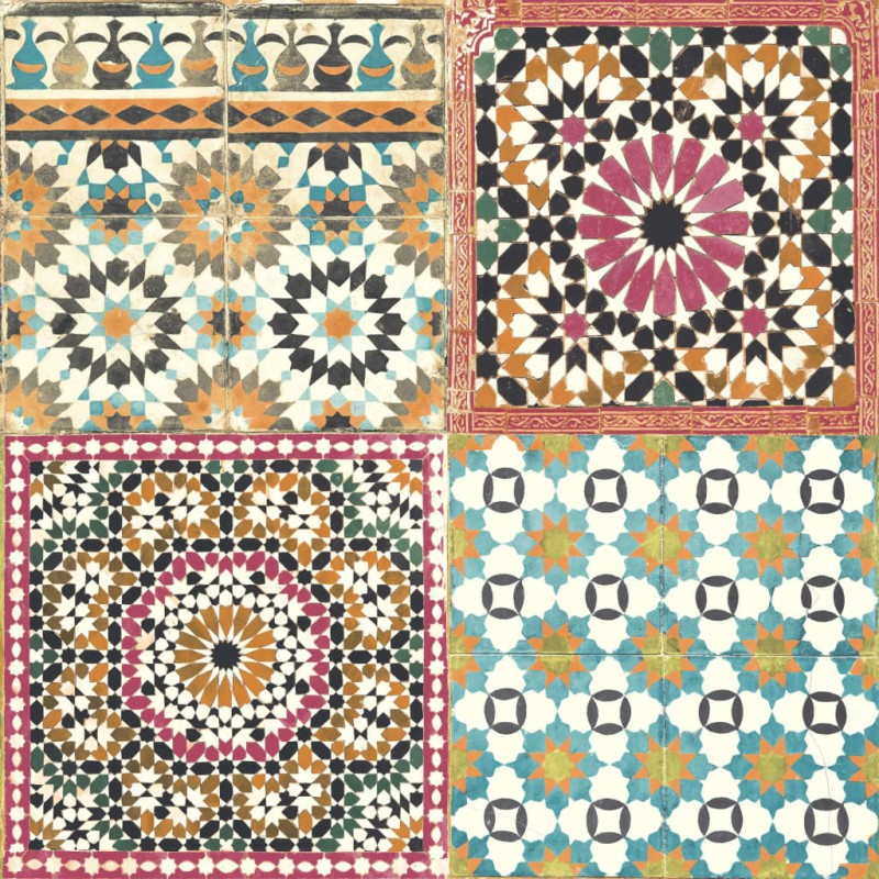 DUTCH WALLCOVERINGS Tapete Marokkanische Fliesen Mehrfarbig DUTCH WALLCOVERINGS Tapete Marokkanische Fliesen Mehrfarbig