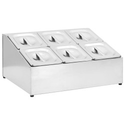 vidaXL Gastronorm-Ständer mit 6 GN 1/6 Behältern Edelstahl