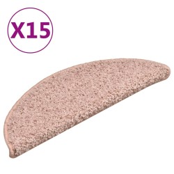 vidaXL Treppenmatten 15 Stk. Hellrosa 56x17x3 cm