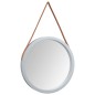 vidaXL Wandspiegel mit Riemen Silbern Ø 55 cm vidaXL Wandspiegel mit Riemen Silbern Ø 55 cm