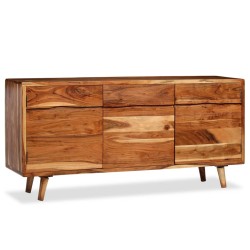 vidaXL Sideboard Massivholz mit geschnitzten Türen 160×40×75 cm