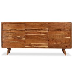 vidaXL Sideboard Massivholz mit geschnitzten Türen 160×40×75 cm