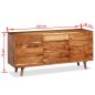 vidaXL Sideboard Massivholz mit geschnitzten Türen 160×40×75 cm vidaXL Sideboard Massivholz mit geschnitzten Türen 160×40×75 cm