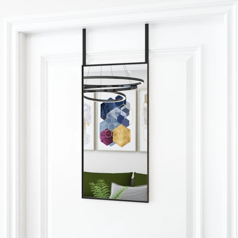 vidaXL Türspiegel Schwarz 30x60 cm Glas und Aluminium vidaXL Türspiegel Schwarz 30x60 cm Glas und Aluminium