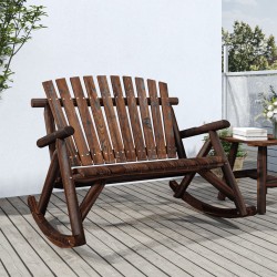 vidaXL Garten-Schaukelbank 2-Sitzer 123x96x102 cm Massivholz Fichte
