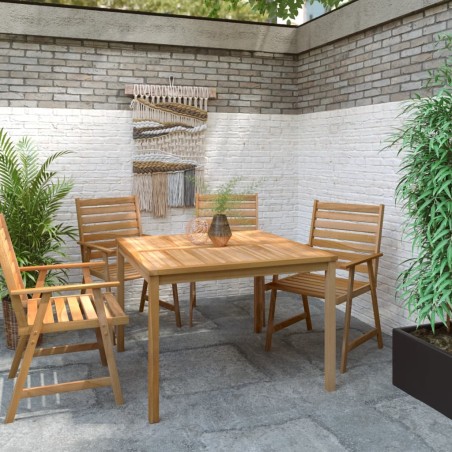 vidaXL Garten-Esstisch 110x110x77 cm Massivholz Teak
