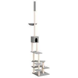 vidaXL Kratzbaum Deckenhoch Hellgrau 268,5-294,5 cm