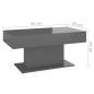vidaXL Couchtisch Hochglanz-Grau 96x50x45 cm Holzwerkstoff vidaXL Couchtisch Hochglanz-Grau 96x50x45 cm Holzwerkstoff