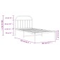 vidaXL Bettgestell mit Kopfteil Metall Weiß 100x200 cm vidaXL Bettgestell mit Kopfteil Metall Weiß 100x200 cm