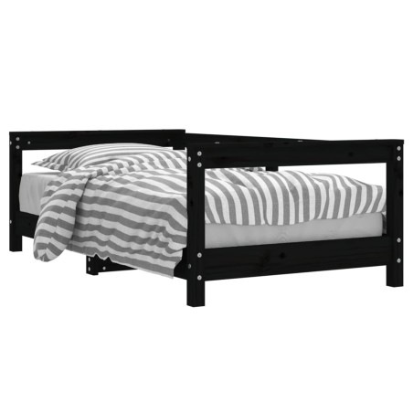 vidaXL Kinderbett Schwarz 70x140 cm Massivholz Kiefer