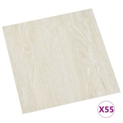 vidaXL PVC-Fliesen Selbstklebend 55 Stk. 5,11 m² Creme