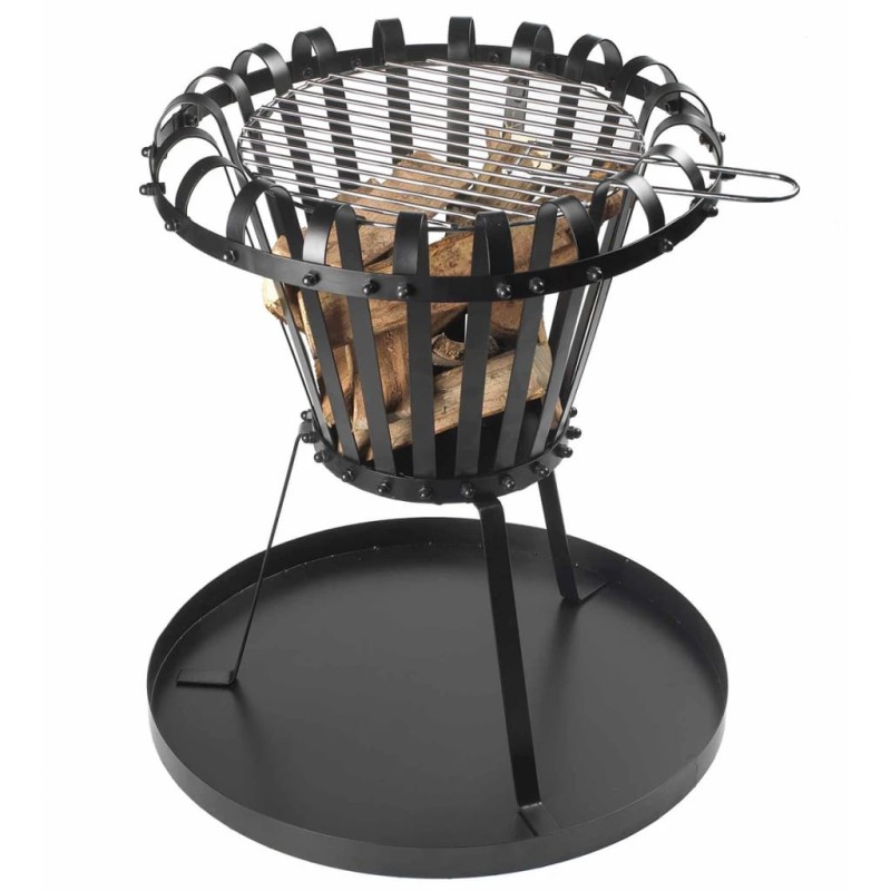 Perel Feuerkorb mit Asche-Auffangblech Rund Schwarz BB650 Perel Feuerkorb mit Asche-Auffangblech Rund Schwarz BB650