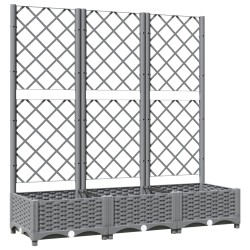 vidaXL Pflanzkübel mit Rankgitter Hellgrau 120x40x121,5 cm PP