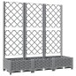 vidaXL Pflanzkübel mit Rankgitter Hellgrau 120x40x121,5 cm PP vidaXL Pflanzkübel mit Rankgitter Hellgrau 120x40x121,5 cm PP