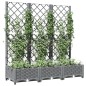 vidaXL Pflanzkübel mit Rankgitter Hellgrau 120x40x121,5 cm PP vidaXL Pflanzkübel mit Rankgitter Hellgrau 120x40x121,5 cm PP