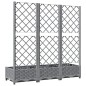 vidaXL Pflanzkübel mit Rankgitter Hellgrau 120x40x121,5 cm PP vidaXL Pflanzkübel mit Rankgitter Hellgrau 120x40x121,5 cm PP