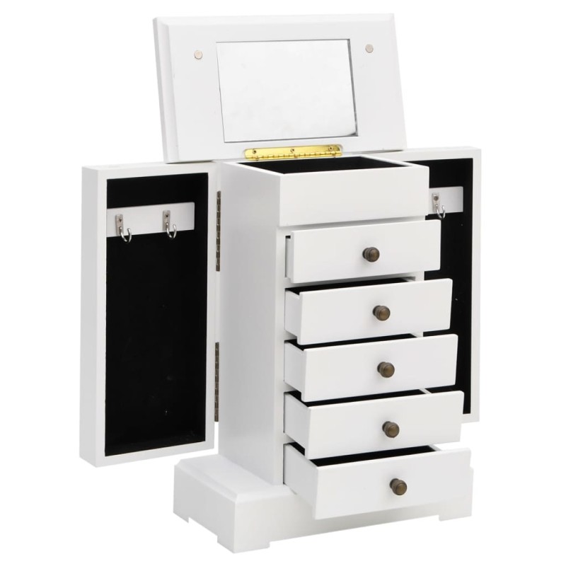 vidaXL Schmuckkasten mit Spiegel MDF 25 x 13,5 x 34 cm vidaXL Schmuckkasten mit Spiegel MDF 25 x 13,5 x 34 cm