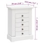 vidaXL Schmuckkasten mit Spiegel MDF 25 x 13,5 x 34 cm vidaXL Schmuckkasten mit Spiegel MDF 25 x 13,5 x 34 cm