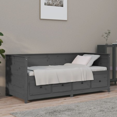 vidaXL Tagesbett Grau 75x190 cm Massivholz Kiefer