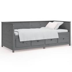 vidaXL Tagesbett Grau 75x190 cm Massivholz Kiefer