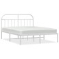 vidaXL Bettgestell mit Kopfteil Metall Weiß 183x213 cm vidaXL Bettgestell mit Kopfteil Metall Weiß 183x213 cm