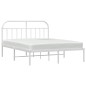 vidaXL Bettgestell mit Kopfteil Metall Weiß 183x213 cm vidaXL Bettgestell mit Kopfteil Metall Weiß 183x213 cm