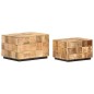 vidaXL Couchtische 2 Stk. in Block-Design Raues Mango-Massivholz vidaXL Couchtische 2 Stk. in Block-Design Raues Mango-Massivholz
