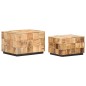vidaXL Couchtische 2 Stk. in Block-Design Raues Mango-Massivholz vidaXL Couchtische 2 Stk. in Block-Design Raues Mango-Massivholz