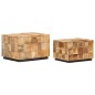 vidaXL Couchtische 2 Stk. in Block-Design Raues Mango-Massivholz vidaXL Couchtische 2 Stk. in Block-Design Raues Mango-Massivholz