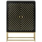 vidaXL Sideboard mit 2 Türen Schwarz Gold 55x30x75 cm Massivholz Mango vidaXL Sideboard mit 2 Türen Schwarz Gold 55x30x75 cm Massivholz Mango