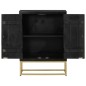 vidaXL Sideboard mit 2 Türen Schwarz Gold 55x30x75 cm Massivholz Mango vidaXL Sideboard mit 2 Türen Schwarz Gold 55x30x75 cm Massivholz Mango