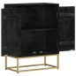 vidaXL Sideboard mit 2 Türen Schwarz Gold 55x30x75 cm Massivholz Mango vidaXL Sideboard mit 2 Türen Schwarz Gold 55x30x75 cm Massivholz Mango