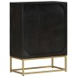vidaXL Sideboard mit 2 Türen Schwarz Gold 55x30x75 cm Massivholz Mango vidaXL Sideboard mit 2 Türen Schwarz Gold 55x30x75 cm Massivholz Mango