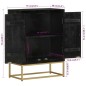 vidaXL Sideboard mit 2 Türen Schwarz Gold 55x30x75 cm Massivholz Mango vidaXL Sideboard mit 2 Türen Schwarz Gold 55x30x75 cm Massivholz Mango