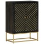 vidaXL Sideboard mit 2 Türen Schwarz Gold 55x30x75 cm Massivholz Mango vidaXL Sideboard mit 2 Türen Schwarz Gold 55x30x75 cm Massivholz Mango