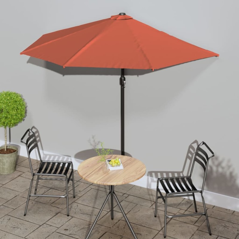 vidaXL Balkon-Sonnenschirm Alu-Mast Terrakotta 270x144x222cm Halbrund vidaXL Balkon-Sonnenschirm Alu-Mast Terrakotta 270x144x222cm Halbrund