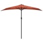 vidaXL Balkon-Sonnenschirm Alu-Mast Terrakotta 270x144x222cm Halbrund vidaXL Balkon-Sonnenschirm Alu-Mast Terrakotta 270x144x222cm Halbrund