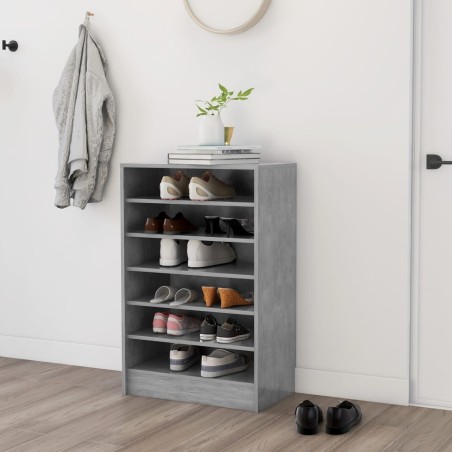 vidaXL Schuhschrank Betongrau 60x35x92 cm Holzwerkstoff