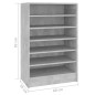 vidaXL Schuhschrank Betongrau 60x35x92 cm Holzwerkstoff vidaXL Schuhschrank Betongrau 60x35x92 cm Holzwerkstoff