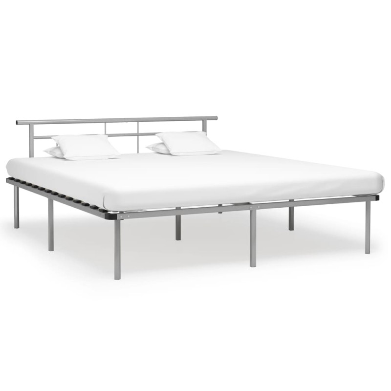 vidaXL Bettgestell Grau Metall 200x200 cm vidaXL Bettgestell Grau Metall 200x200 cm