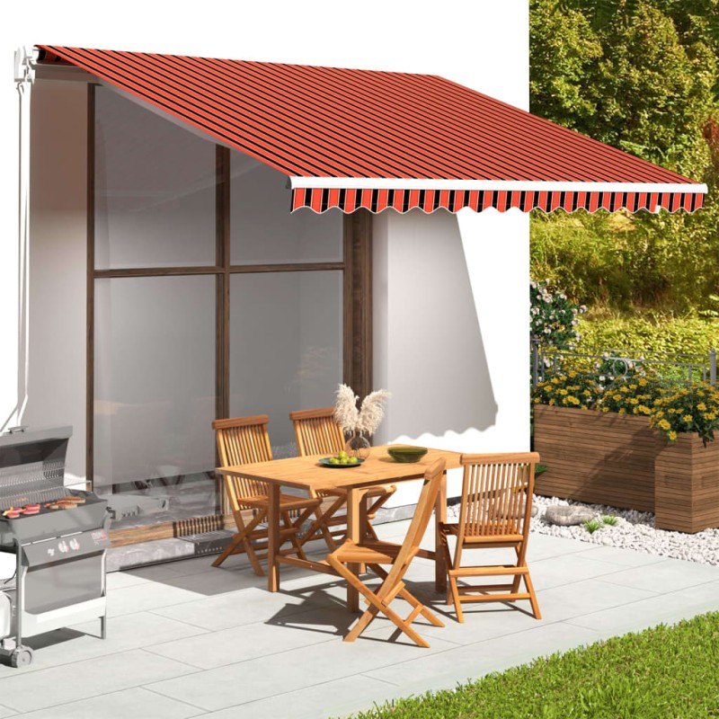 vidaXL Markisenbespannung Orange und Braun 4x3,5 m vidaXL Markisenbespannung Orange und Braun 4x3,5 m