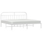 vidaXL Bettgestell mit Kopfteil Metall Weiß 193x203 cm vidaXL Bettgestell mit Kopfteil Metall Weiß 193x203 cm