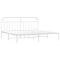 vidaXL Bettgestell mit Kopfteil Metall Weiß 193x203 cm vidaXL Bettgestell mit Kopfteil Metall Weiß 193x203 cm